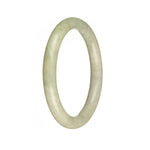 An elegant, petite round pale green jade bangle bracelet, certified as untreated, showcasing traditional beauty.