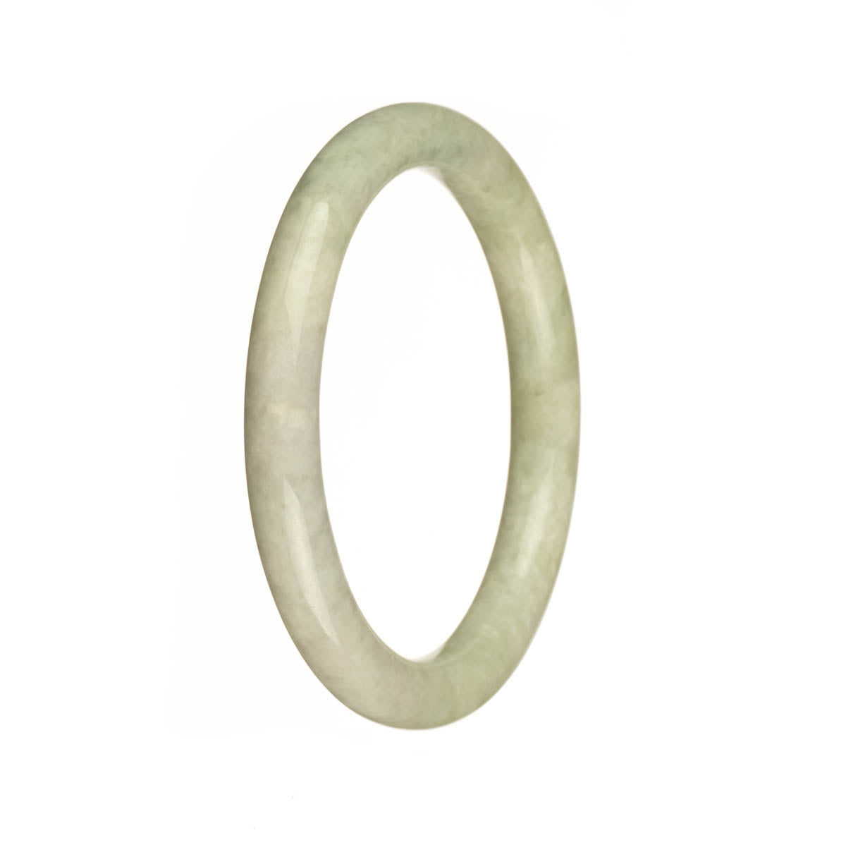 A delicate and elegant pale green Burma Jade bracelet, featuring a petite round shape. Crafted with authentic Grade A jade, this bracelet from MAYS GEMS exudes natural beauty and timeless charm.