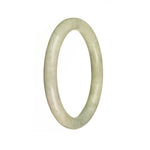 Certified Untreated Pale Green Traditional Jade Bangle Bracelet - 55mm Petite Round