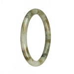 A stunning bracelet made of certified Grade A White with Brown Pattern Jadeite, featuring a 59mm Half Moon design. Perfect for adding a touch of elegance to any outfit.