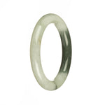 Genuine Natural White and Green Jade Bracelet - 52mm Petite Round