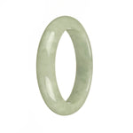 Genuine Type A Light Green Traditional Jade Bangle - 55mm Half Moon