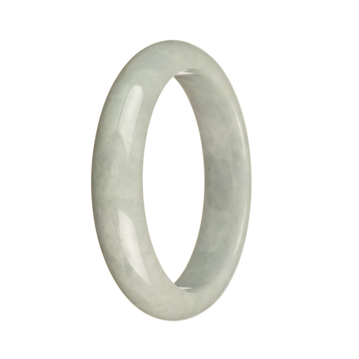 Genuine Type A Greyish Lavender Burma Jade Bangle - 59mm Half Moon