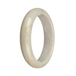 Genuine Grade A Pale Lavender Burma Jade Bangle - 60mm Half Moon