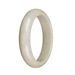 A pale lavender Burma Jade bangle featuring a half moon design, measuring 60mm in size.