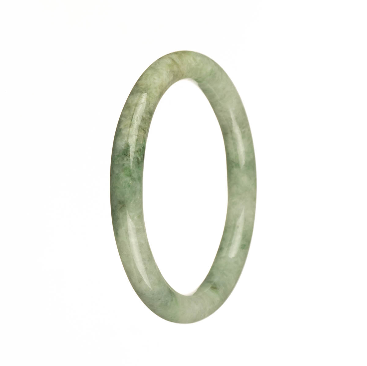 Real Grade A Green Jadeite Jade Bangle Bracelet - 56mm Petite Round