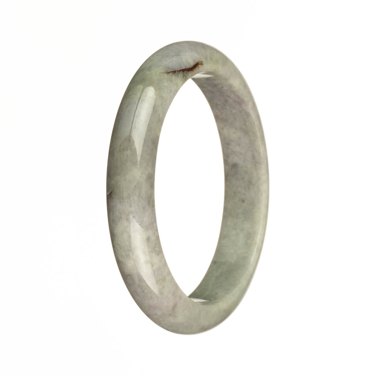Genuine Grade A Greyish Lavender Burmese Jade Bracelet - 59mm Half Moon