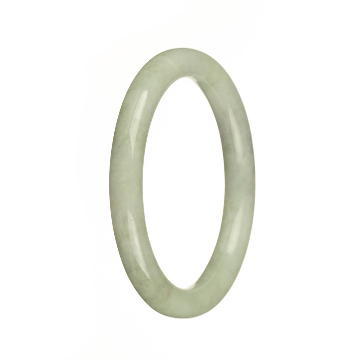 Genuine Grade A Light Green Traditional Jade Bangle - 56mm Petite Round