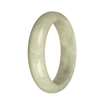Genuine Natural Light Grey Jadeite Jade Bangle - 59mm Half Moon
