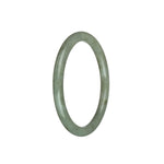 Genuine Grade A Pale Olive Green Traditional Jade Bangle - 59mm Petite Round