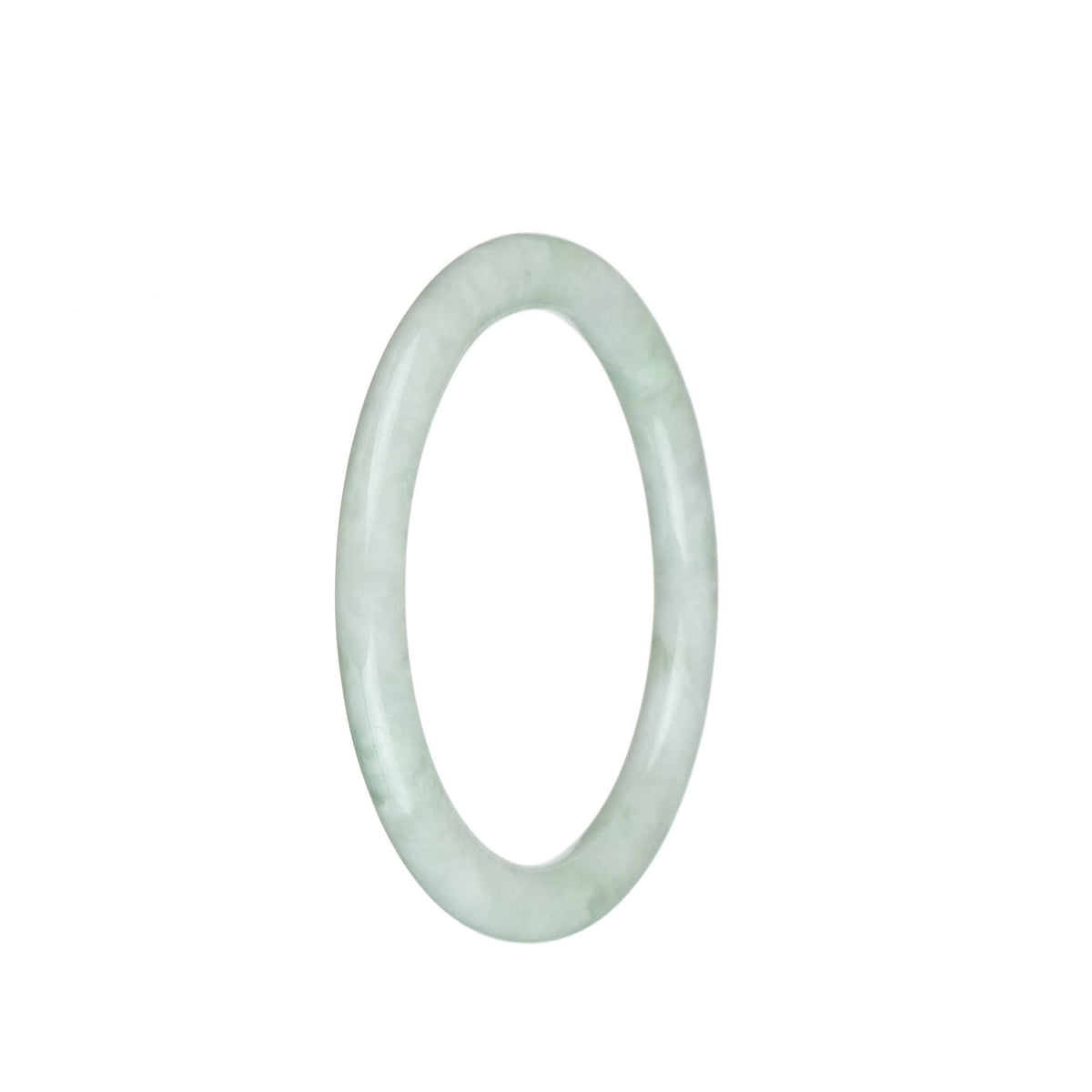 A small, round pale green jade bangle with a genuine grade A quality.