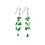 Emerald Green Jade Gold Drop Earrings