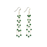 Emerald Green Jade Gold Drop Earrings