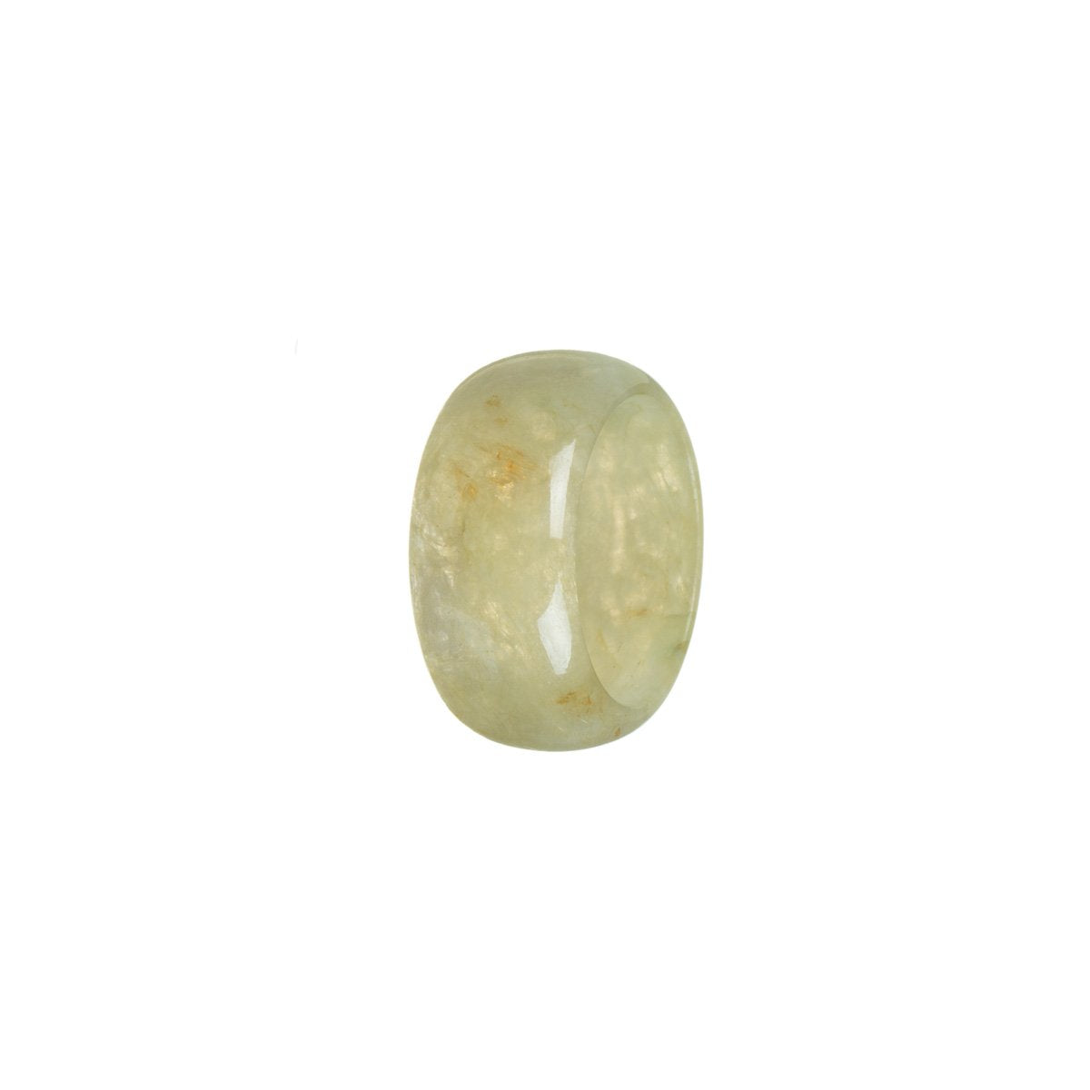Authentic Brownish Green Jadeite Jade Ring - Size T