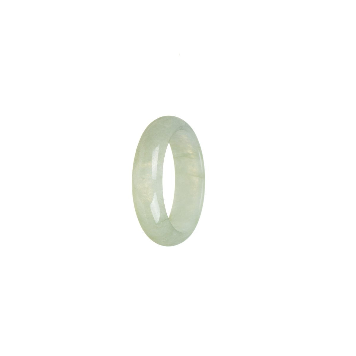 Certified Light Green Burma Jade Ring - Size S 1/2