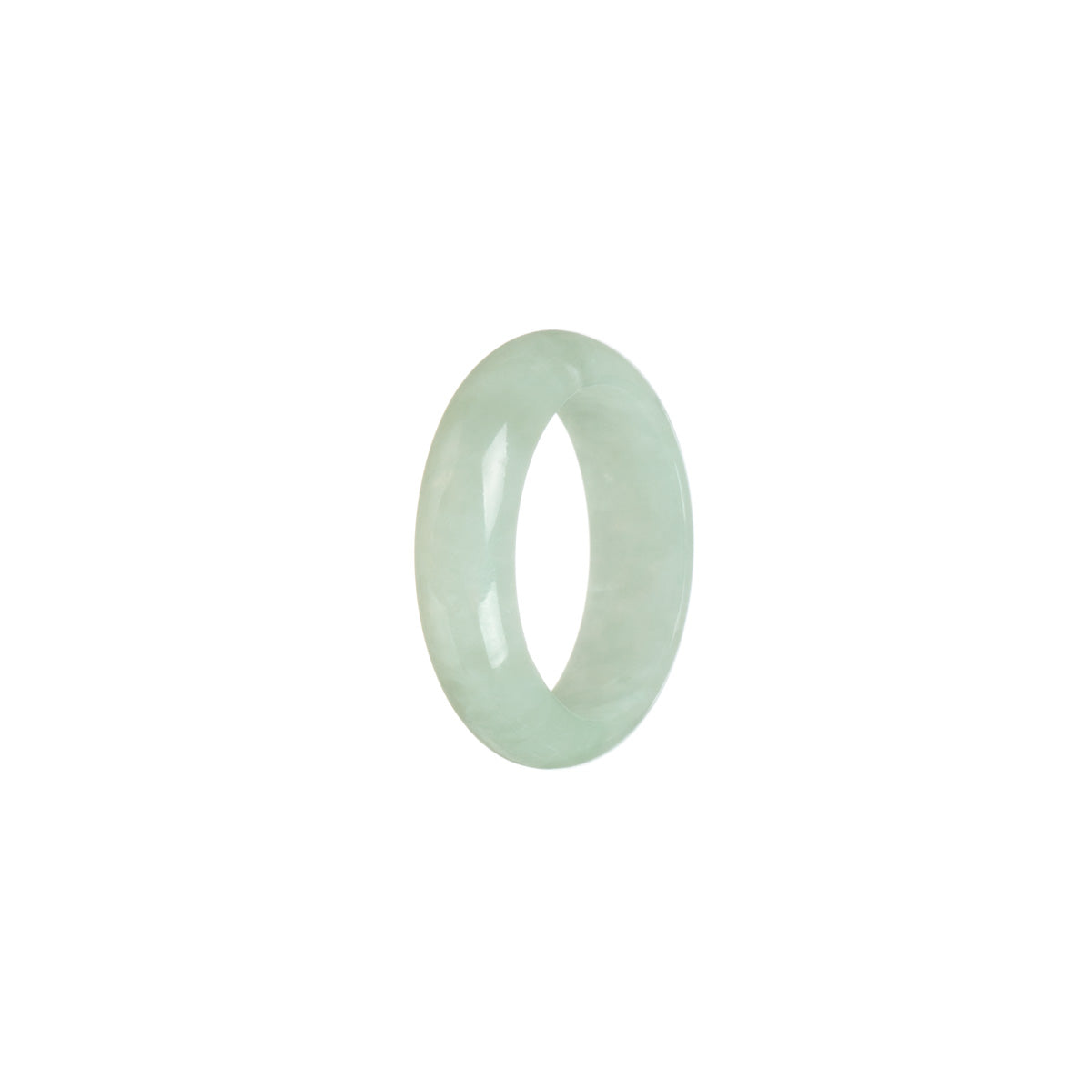 Certified Pale Green Burmese Jade Ring- Size S 1/2
