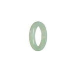 Real Icy White with Apple Green Burma Jade Ring - Size S