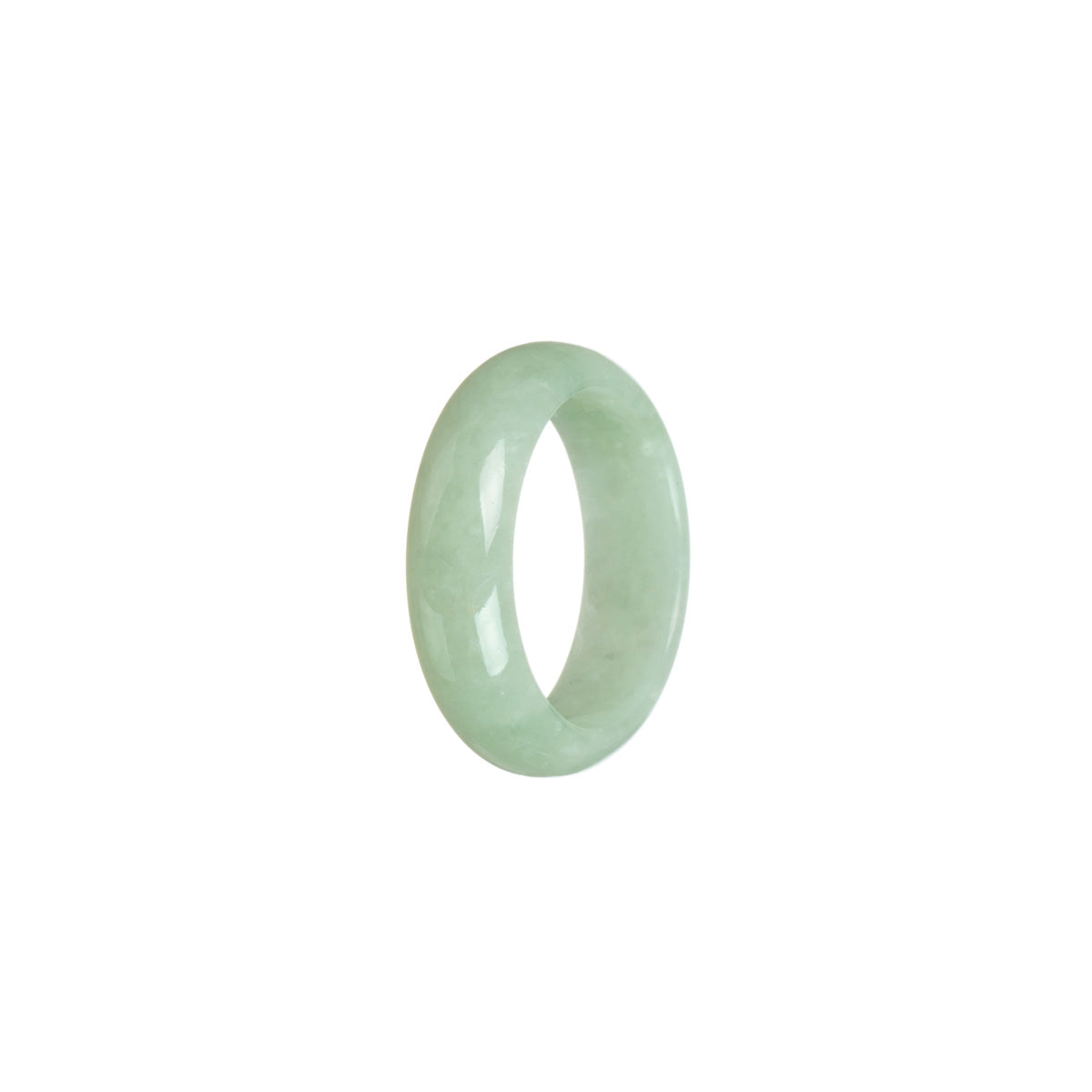 Authentic Light Green Burma Jade Ring - Size T