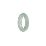 Certified White with Green Burmese Jade Band - Size S 1/2