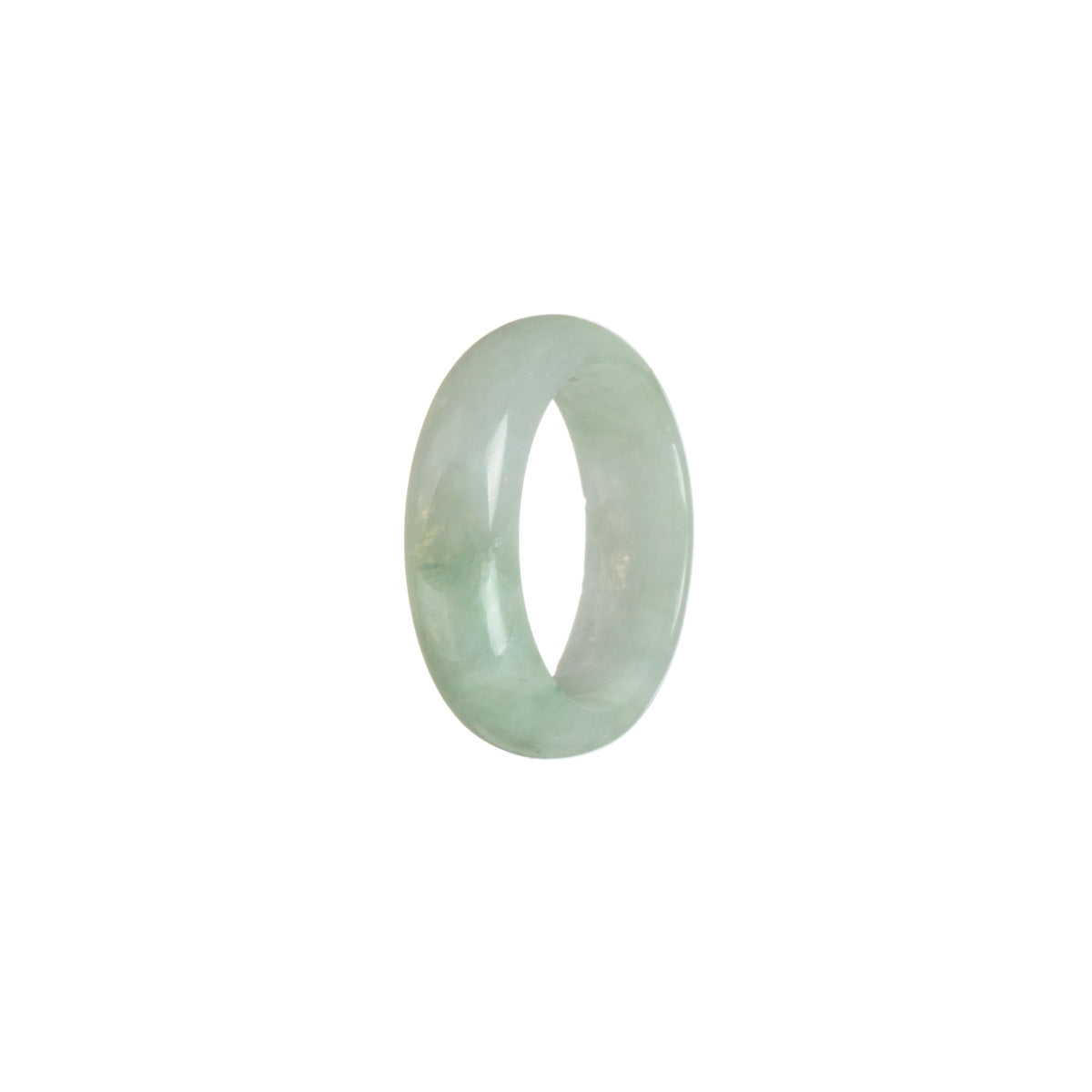 Certified White with Pale Green Burma Jade Band - Size S