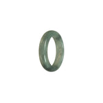 Real Green with Grey Jadeite Jade Band - Size S