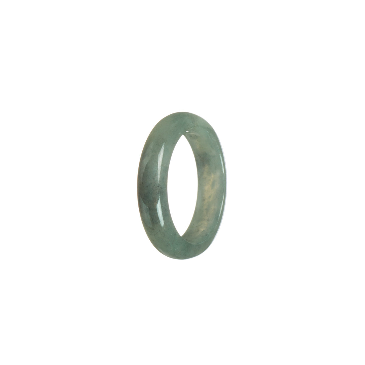 Real Green with Grey Jadeite Jade Band - Size S