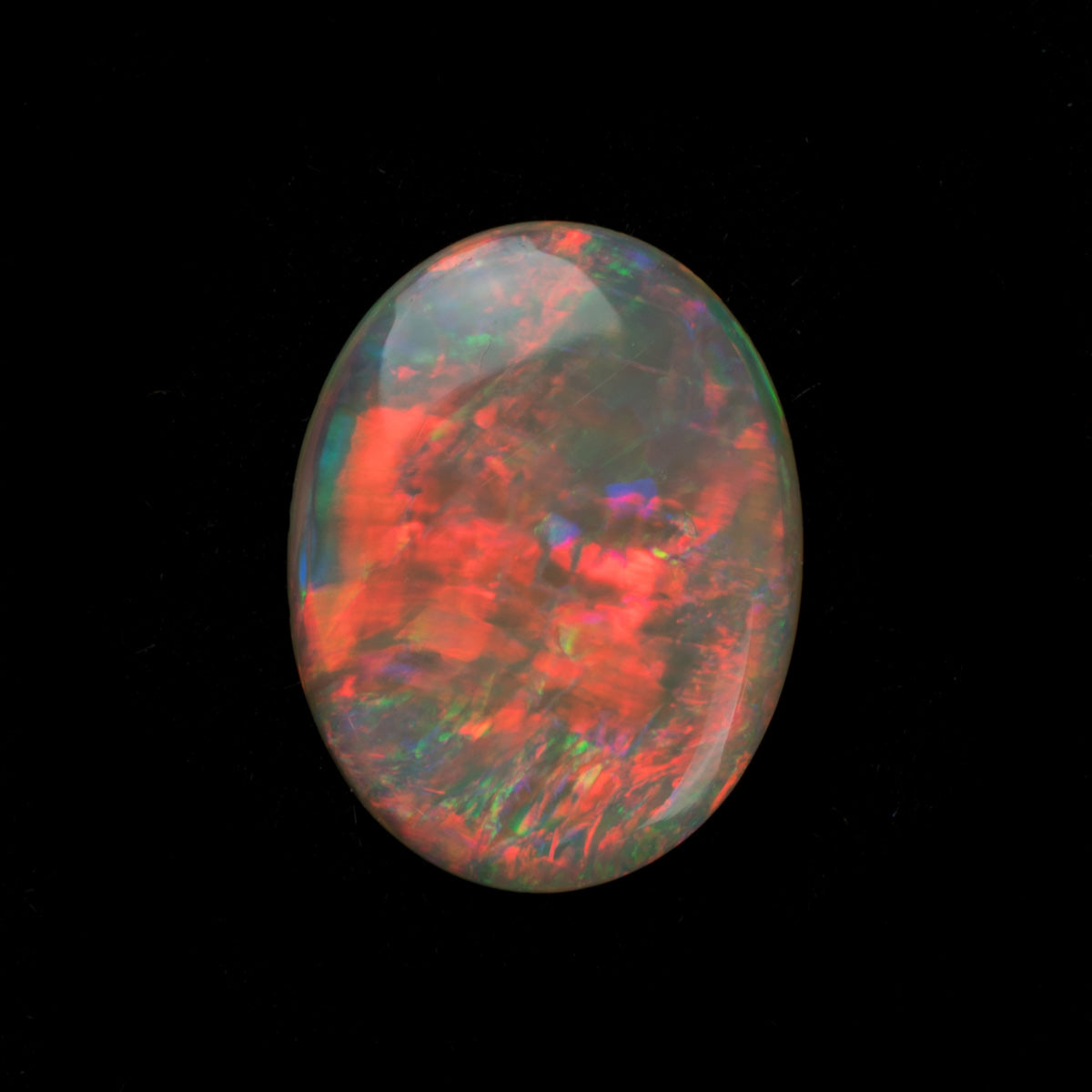 0.73ct Double Sided Solid Australian Opal with Orange Flashes