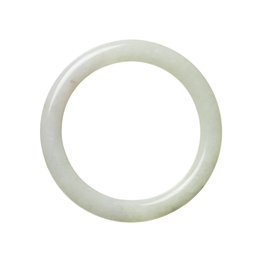 A pale green lavander jade bangle bracelet with a genuine grade A quality. The bracelet is 59mm round in size and is sold by MAYS GEMS.