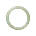 A green Burma jade bangle with a semi-round shape, measuring 56mm in diameter.