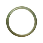 An untreated greenish brown Burmese jade bangle with a half-moon shape, certified authenticity guaranteed.