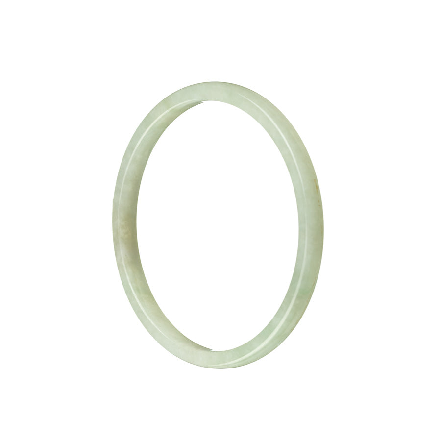 A delicate, 54mm thin, genuine natural light green jade bangle bracelet from MAYS.
