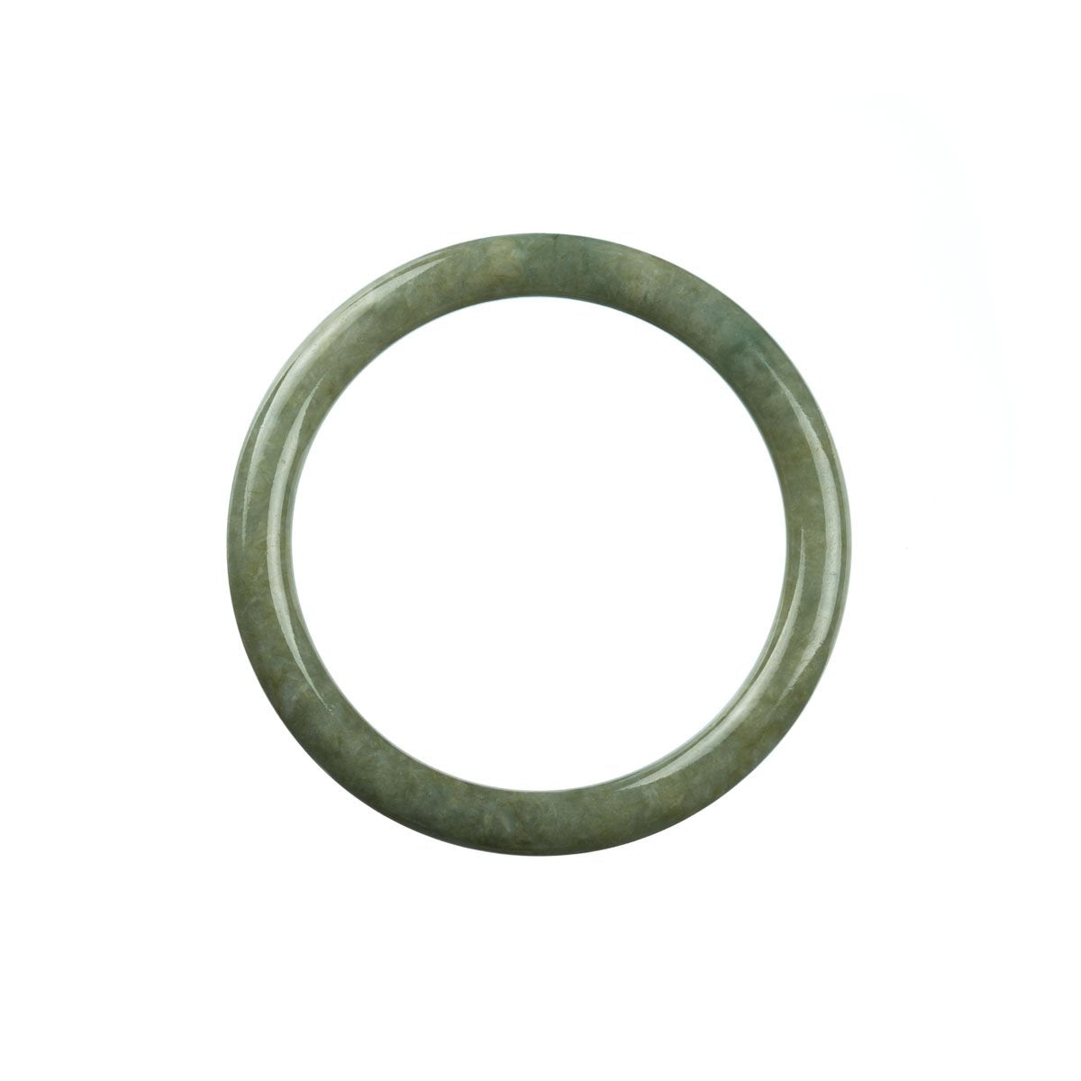 53mm Natural Burmese Jade Bangle - MAYS