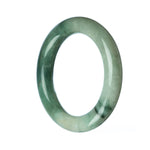 A round green jadeite jade bangle bracelet, showcasing its natural and authentic beauty, offered by MAYS GEMS.
