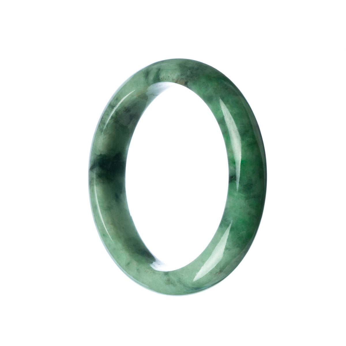 57mm Natural Burmese Jade Bangle - MAYS