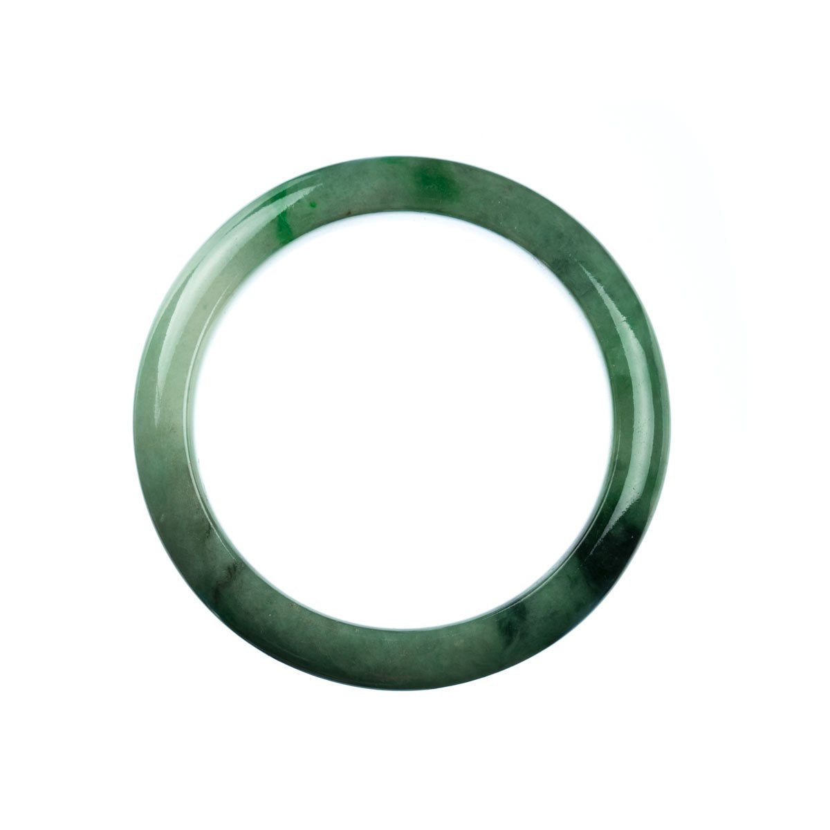 57mm Natural Burmese Jade Bangle - MAYS