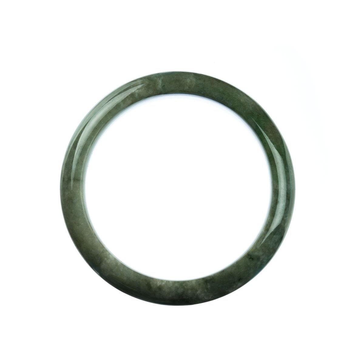 58mm Natural Burmese Jade Bangle - MAYS