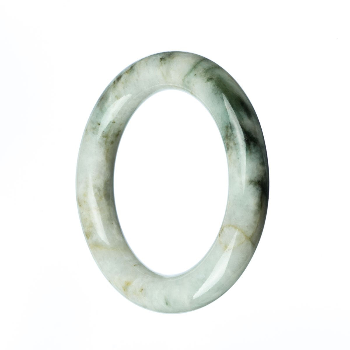 57mm Natural Burmese Jade Bangle - MAYS