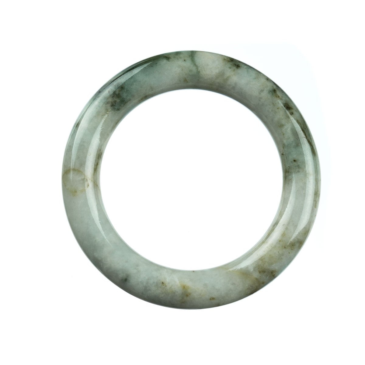 57mm Natural Burmese Jade Bangle - MAYS