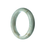 A round, white jade bangle bracelet, handcrafted with care and showcasing the timeless beauty of traditional jade.