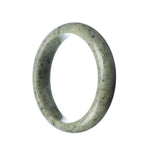 A half moon-shaped bangle bracelet made of genuine Grade A grey green Burmese jade, measuring 63mm in size.