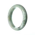 A pale green jadeite bracelet with a half moon design, crafted from authentic Grade A jadeite.