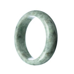 A half moon-shaped, certified Type A Grey Traditional Jade Bangle with a diameter of 63mm.