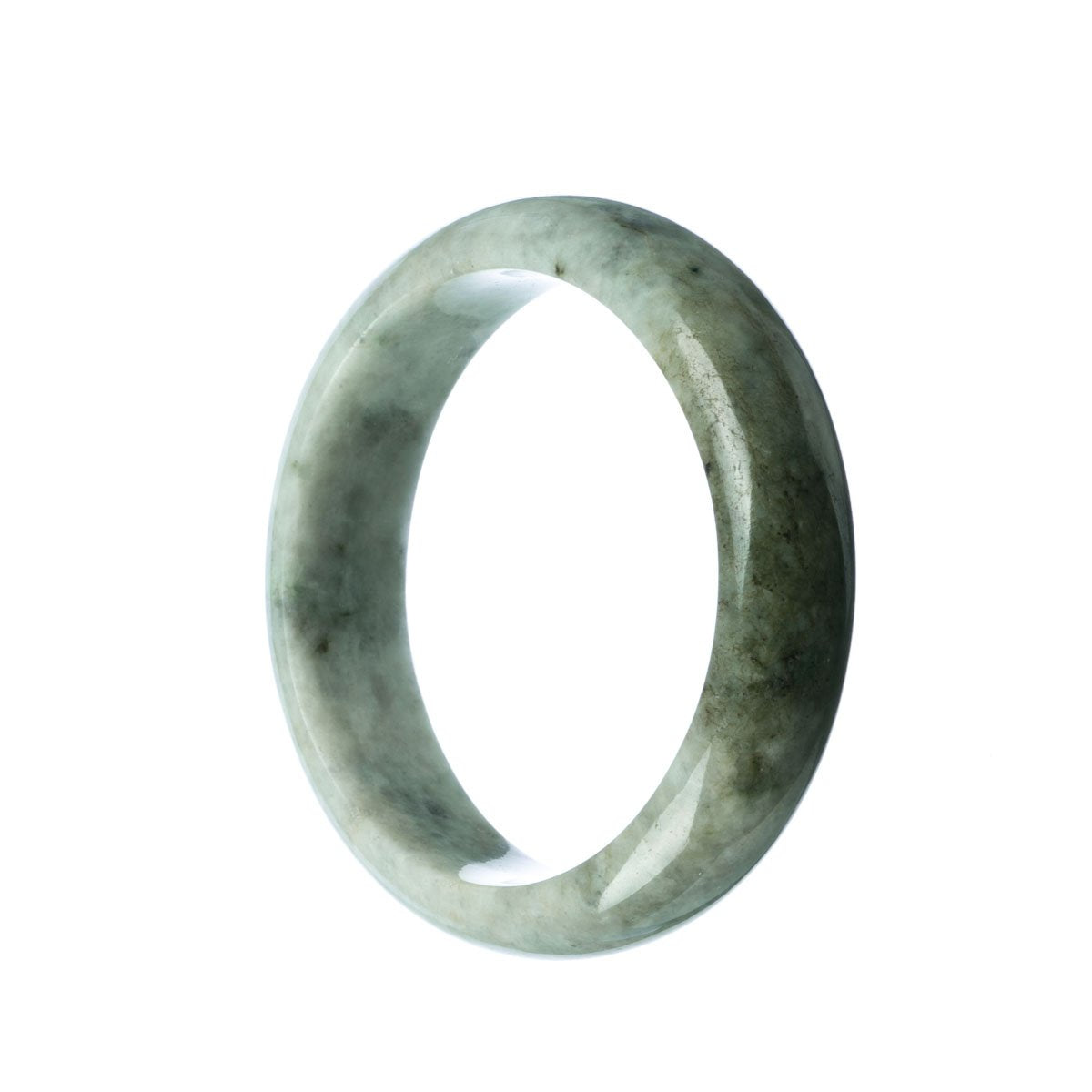 A beautiful half moon-shaped grey jade bracelet, made with genuine Grade A jade. Perfect for adding a touch of elegance to any outfit.