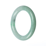 A round, genuine natural green jadeite jade bangle bracelet with a diameter of 58mm, crafted by MAYS GEMS.