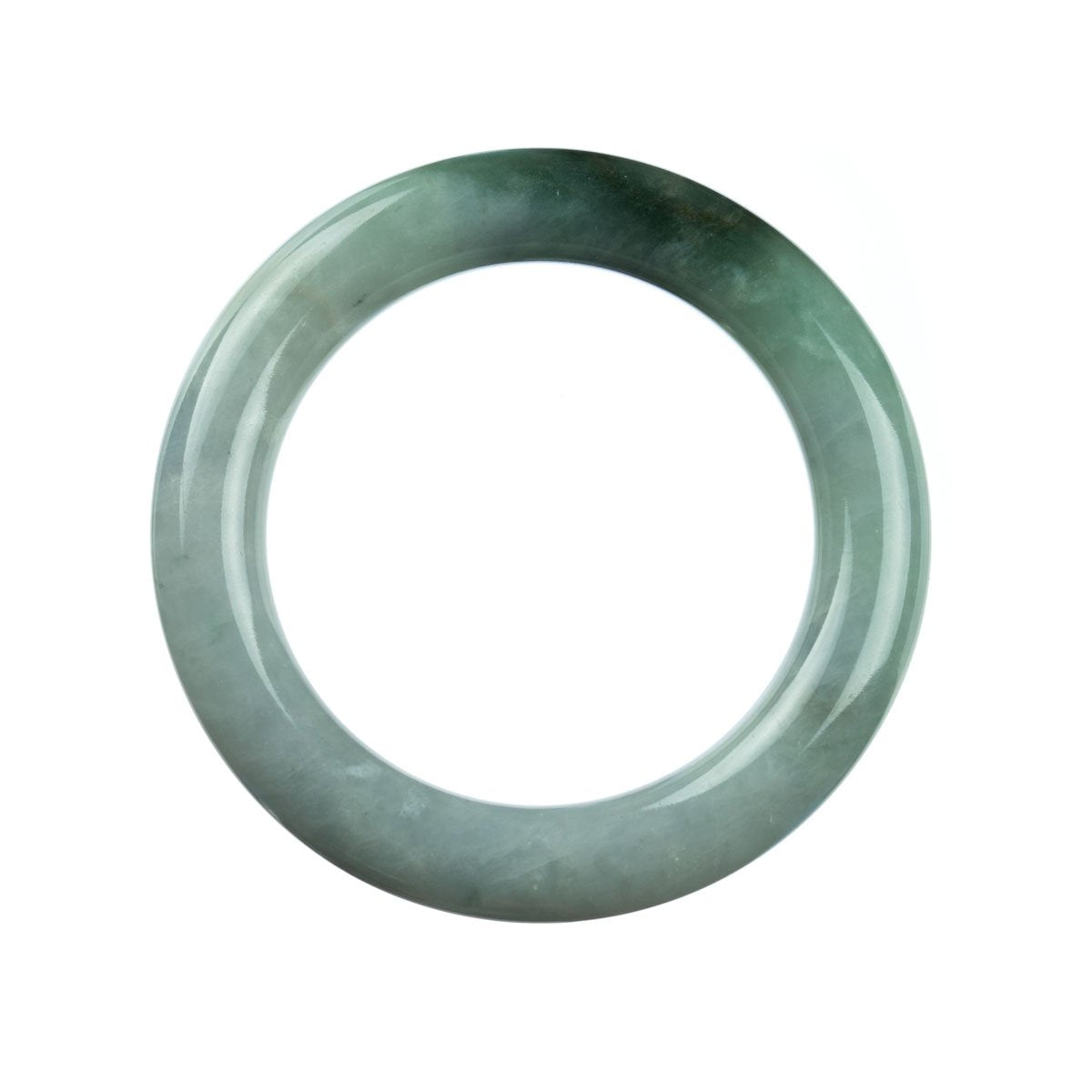 57mm Natural Burmese Jade Bangle - MAYS