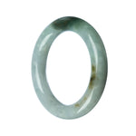 A beautiful round bracelet made of certified natural white green jadeite jade, measuring 57mm in diameter. Perfect for adding elegance and a touch of nature to any outfit.