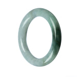 A round white and green jade bangle with a 57mm diameter, featuring a genuine Type A jade stone.