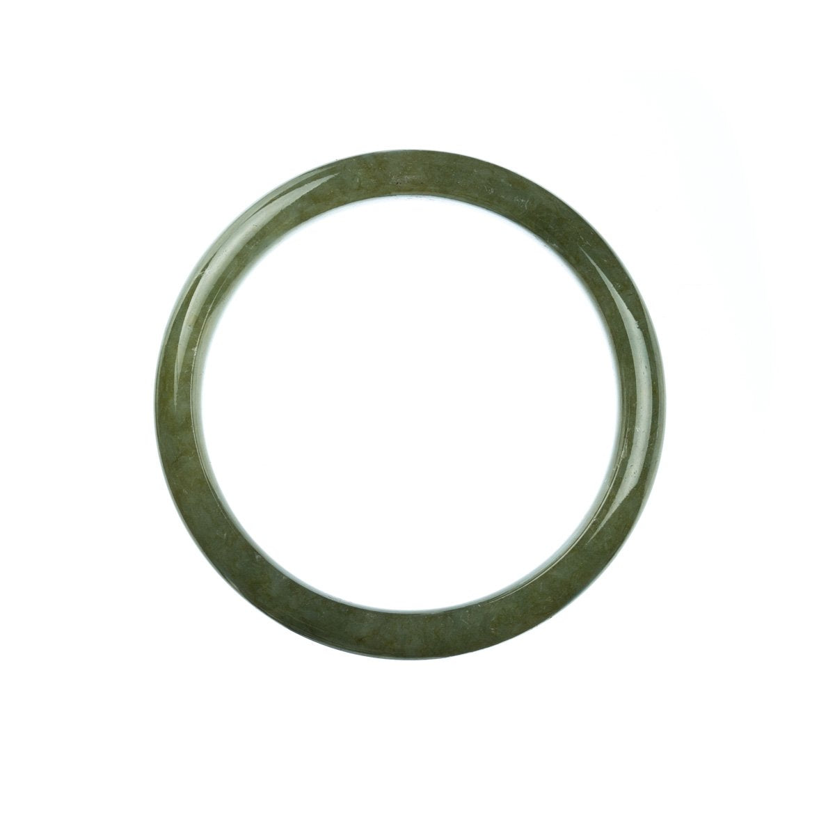 57mm Natural Burmese Jade Bangle - MAYS