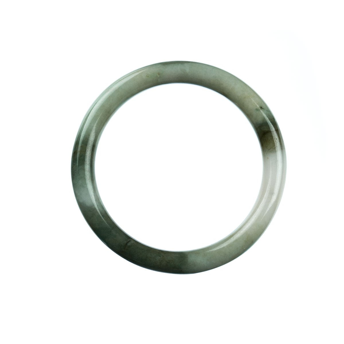 56mm Natural Burmese Jade Bangle - MAYS