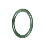 A small, round green jadeite bangle bracelet with a certification of Grade A quality. Perfect for those who prefer a petite and delicate accessory.